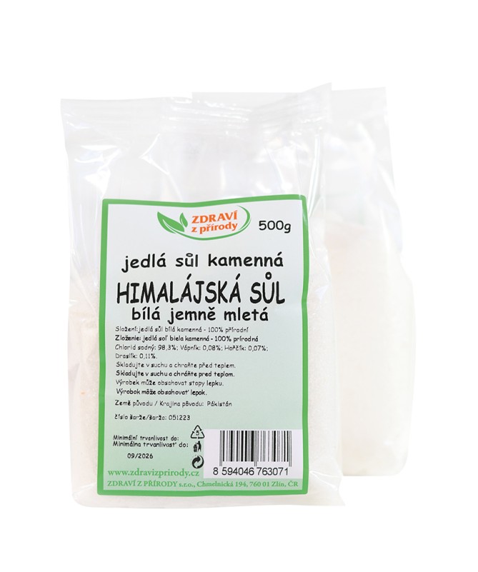 Sůl himalájská bílá jemná Zdraví z přírody
